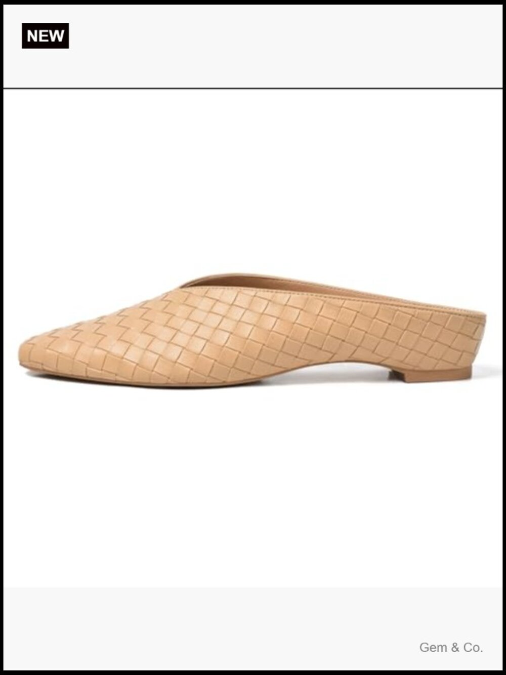 Woven Square Toe Slip On Mules Women Hidden Wedge Metallic Slides - Picture 2 of 7